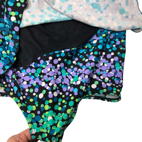 Delta Burke Swimsuit Plus Sz 22W Multicolor Dots Tankini Sarong Retro Colorful - Picture 5 of 9
